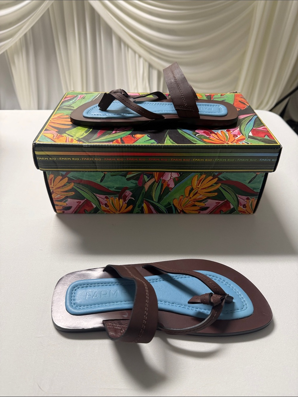 Farm Rios Coffee Tie Flat Sandal - Picture 6 of 8